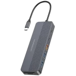 هاب 12 در 1 USB-C پاورولوژی مدل Powerology 12-in-1 USB-C Multi-Port Hub Gray PWYSTC8721GY