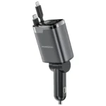 شارژر فندکی 111 وات پورودو با کابلهای جمعشونده Lightning و Type-C مدل PDC46PGY - تصویر 2