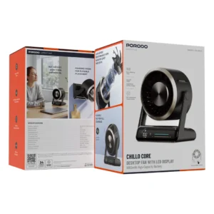 پنکه رومیزی هوشمند پورودو Porodo Lifestyle Chillo Core با نمایشگر LED مشکی PDLFSTZH37BK