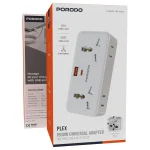 چندراهی و آداپتور Porodo Plex 1500W PDFWCH107WH یونیورسال با پورت USB و پریز AC | EU Plug - Image 3