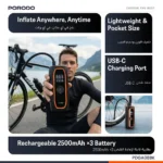 پمپ باد شارژی خودرو پرودو VoltAir با نمایشگر فشار لحظهای مدل PDGA08BK - Image 3
