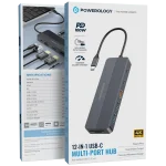 هاب 12 در 1 USB-C پاورولوژی مدل Powerology 12-in-1 USB-C Multi-Port Hub Gray PWYSTC8721GY - Image 3