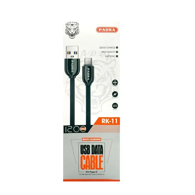 560x560 کابل شارژ و انتقال داده پادرا مدل RK-11 طول 120 سانتیمتر - Image 1