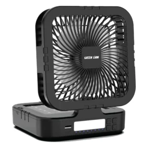 پنکه خورشیدی گرین لاین Solar Trio با چراغ LED و پاوربانک مدل GNPF24SOLFNBK