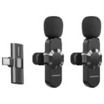 میکروفون یقه‌ای بی‌سیم دوگانه پرودو Audix Pro با گیرنده Type-C و Lightning مدل PDLAMPHF3BK