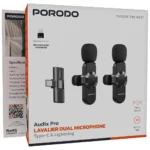 میکروفون یقهای بیسیم دوگانه پرودو Audix Pro با گیرنده Type-C و Lightning مدل PDLAMPHF3BK - Image 2