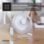 پنکه شارژی شفاف پورودو Lifestyle Portable Transparent Cooling Fan مدل PDTFF89CL - Image 4