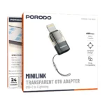 مبدل OTG پرودو MiniLink شفاف USB-C به Lightning خاکستری PDCTOL50GY - Image 4