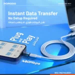 مبدل OTG پرودو MiniLink شفاف USB-C به Lightning خاکستری PDCTOL50GY - Image 2