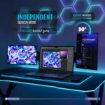 مانیتور قابل حمل دوگانه لپتاپ پاورولوژی SkyFold 14 اینچ مدل PWM3S3BK - Image 2