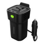 اینورتر فندکی 150 وات پاورولوژی P150INVBK | خروجی AC و USB-C PD