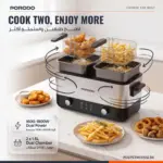 سرخ کن برقی دو سبد پرودو Lifestyle Dual Crispo ظرفیت 3 لیتر مدل PDLFSTMH15SLBK - Image 5