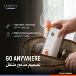 دستگاه نبولایزر کمپرسوری شارژی پرودو LiveOn با مخزن 8 میلی‌لیتری مدل PDLVO100BWH - Image 2