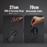 پاوربانک پرودو پولو X 20000 میلی‌آمپر با دو کابل USB-C داخلی مدل PDPBFCH0100BK - Image 5