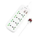 چندراهی برق 14 کاره گرین لاین مدل GS-900 شارژ سریع و تایمر دیجیتال GNGS900SKTWH