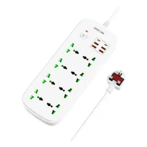 چندراهی برق 14 کاره گرین لاین مدل GS-900 شارژ سریع و تایمر دیجیتال GNGS900SKTWH