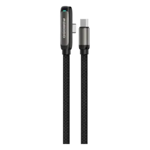 کابل گیمینگ USB-C به USB-C پرودو T-Flow با کانکتور 90 درجهPDCBL60BK