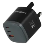 شارژر مسافرتی پاورولوژی Mondial 70W GaN III با دوشاخه جهانی PWAT001
