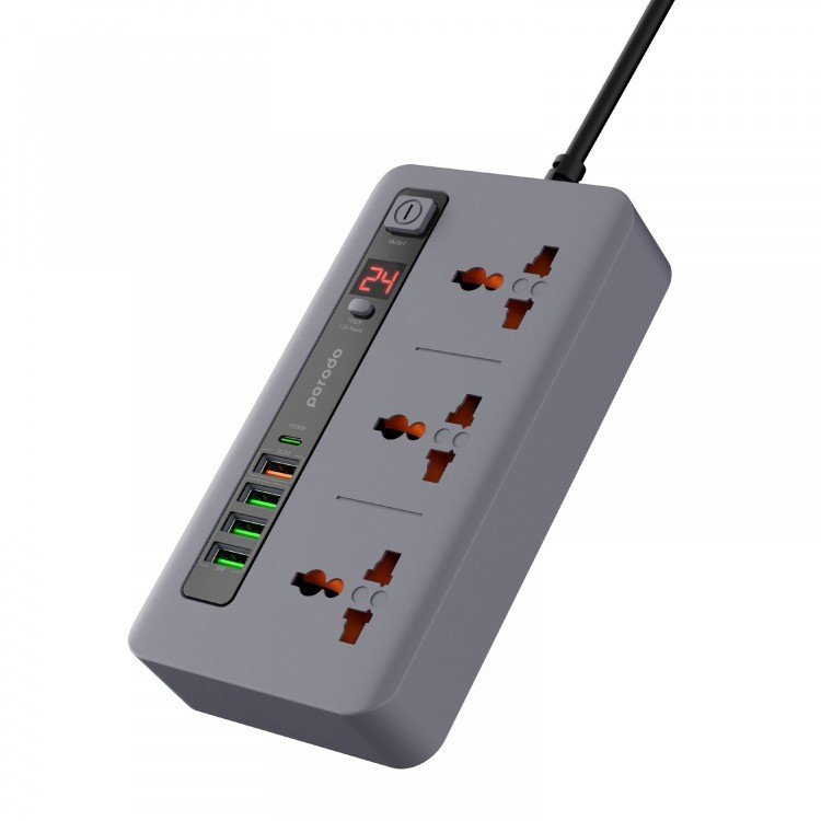 Porodo Multi-Port Power HUB 4 USB-A-USB-C Ultimate Home & Office Kit 2M (6) چندراهی برق و شارژر چندپورته پرودو مدل Multi-Port Power Hub با تایمر PDFWCH013 - Image 1