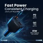 شارژر فندکی 81 وات پاورولوژی Cyber با کابل USB-C جمع‌شونده PCCSR027BK - Image 6