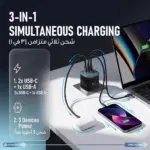 شارژر مسافرتی پاورولوژی Mondial 70W GaN III با دوشاخه جهانی PWAT001 - Image 9