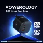 شارژر مسافرتی پاورولوژی Mondial 70W GaN III با دوشاخه جهانی PWAT001 - Image 8