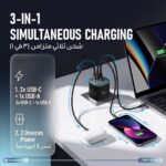 شارژر مسافرتی پاورولوژی Mondial 70W GaN III با دوشاخه جهانی PWAT001 - Image 2