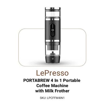 LePresso 4 in 1 Portable Coffee Maker with Milk Frother
 – Best Buy Tech