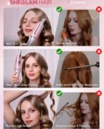 فر کننده صورتی چرخشی شیگلم مدل one touch سایز 25 ا Sheglam pink curly hair 25mm اصل - Image 2